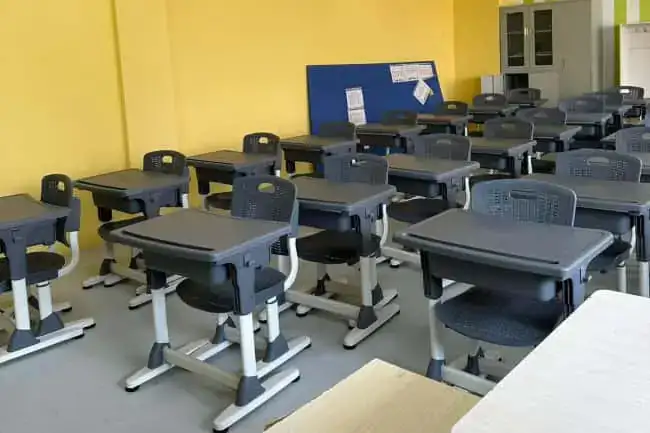 student desks and chairs