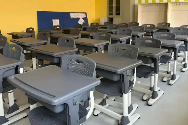 student desks and chairs