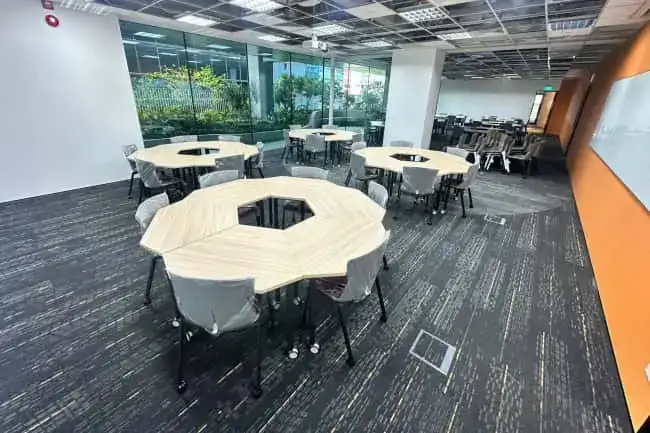 student desks and chairs