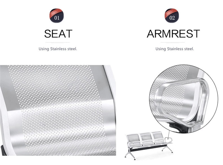 Subway station 3 seater stainless steel waiting chair(图1) 3 seater stainless steel waiting chair, public waiting chair