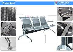 What is the surface treatment of the airport bench seat back?