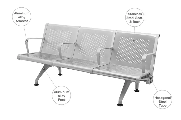 Stainless Steel Airport Chair | Waiting Chair