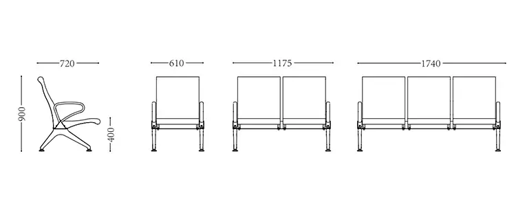 Aluminium Alloy Waiting Chair 