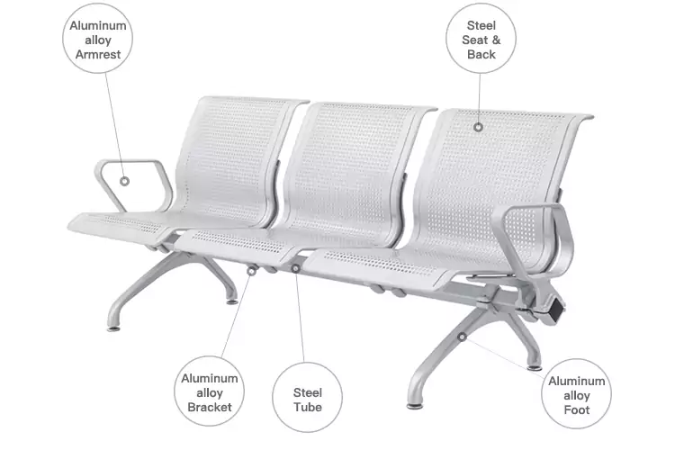 Aluminium Alloy Hospital Waiting Chair | Clinic Chair