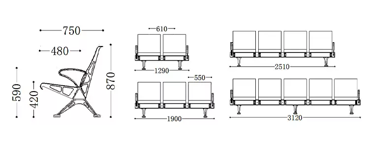 Aluminium Alloy chair SJ9085(图2)